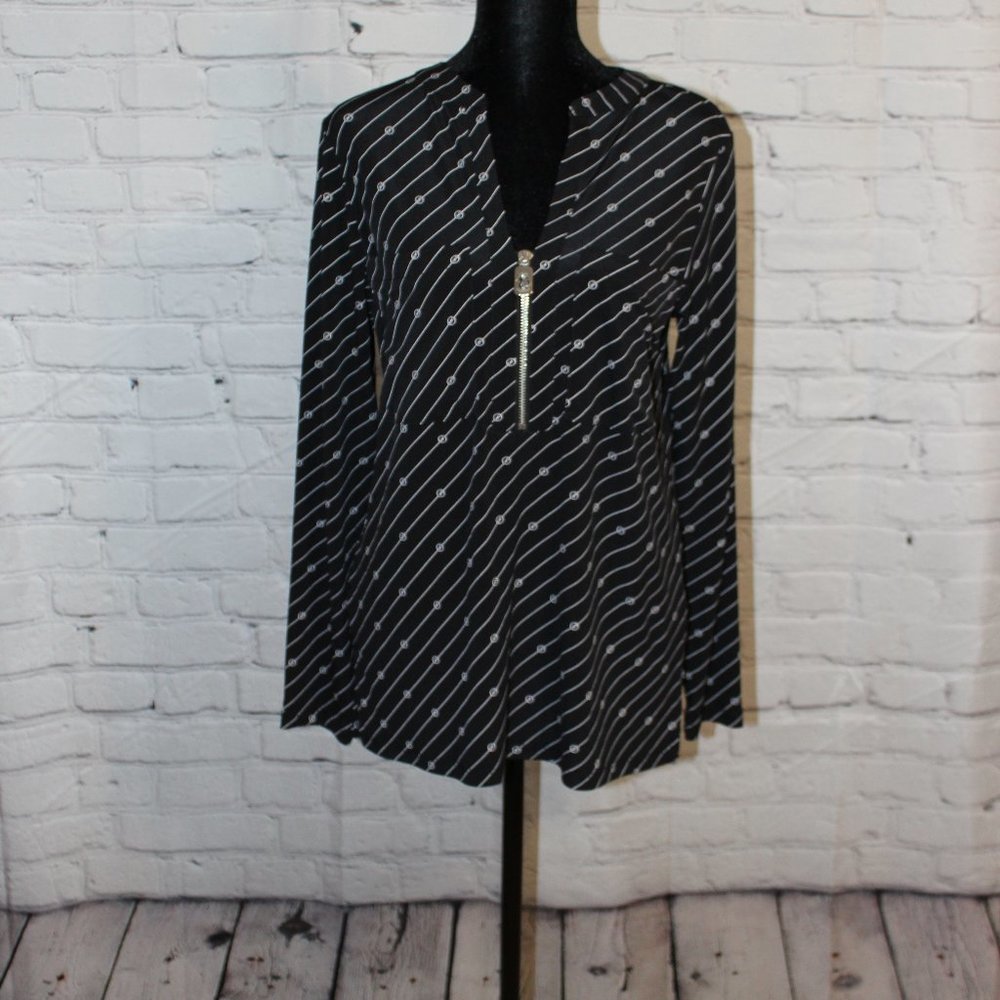 Michael Kors Black ½ Zip Blouse